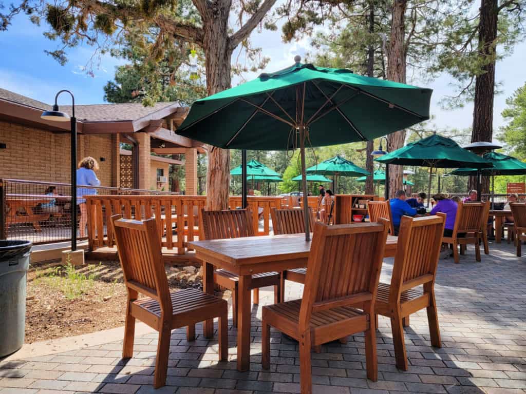 Outdoor seating at Yavapai Tavern