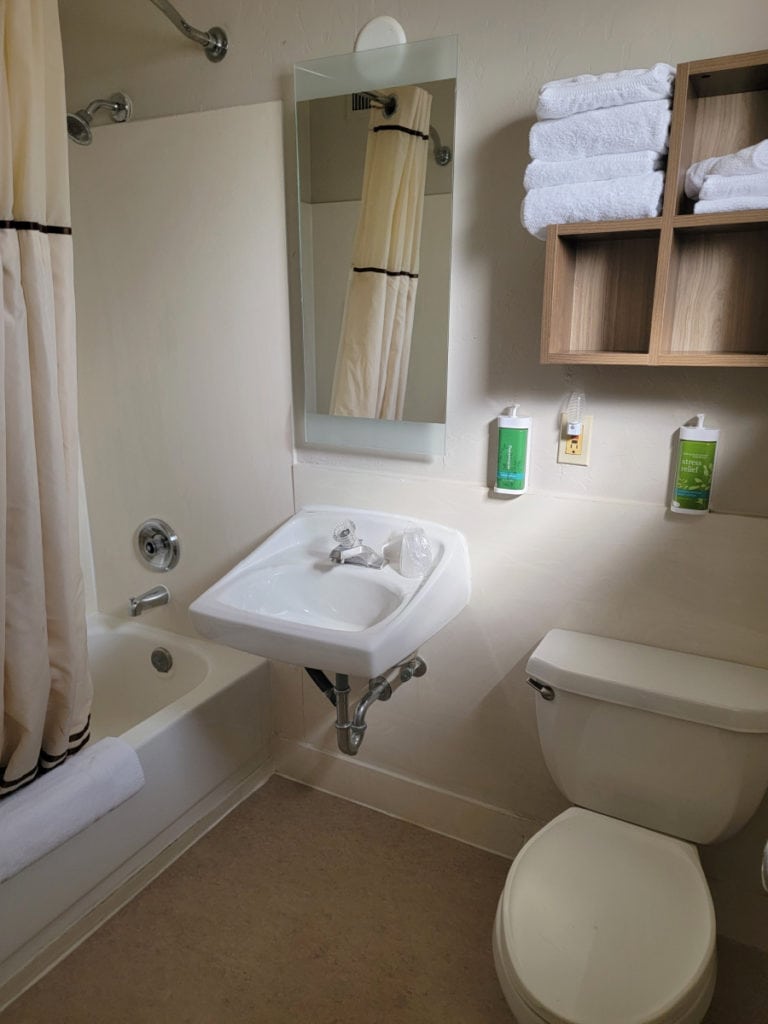 bathroom in room 7027 Yavapai Lodge