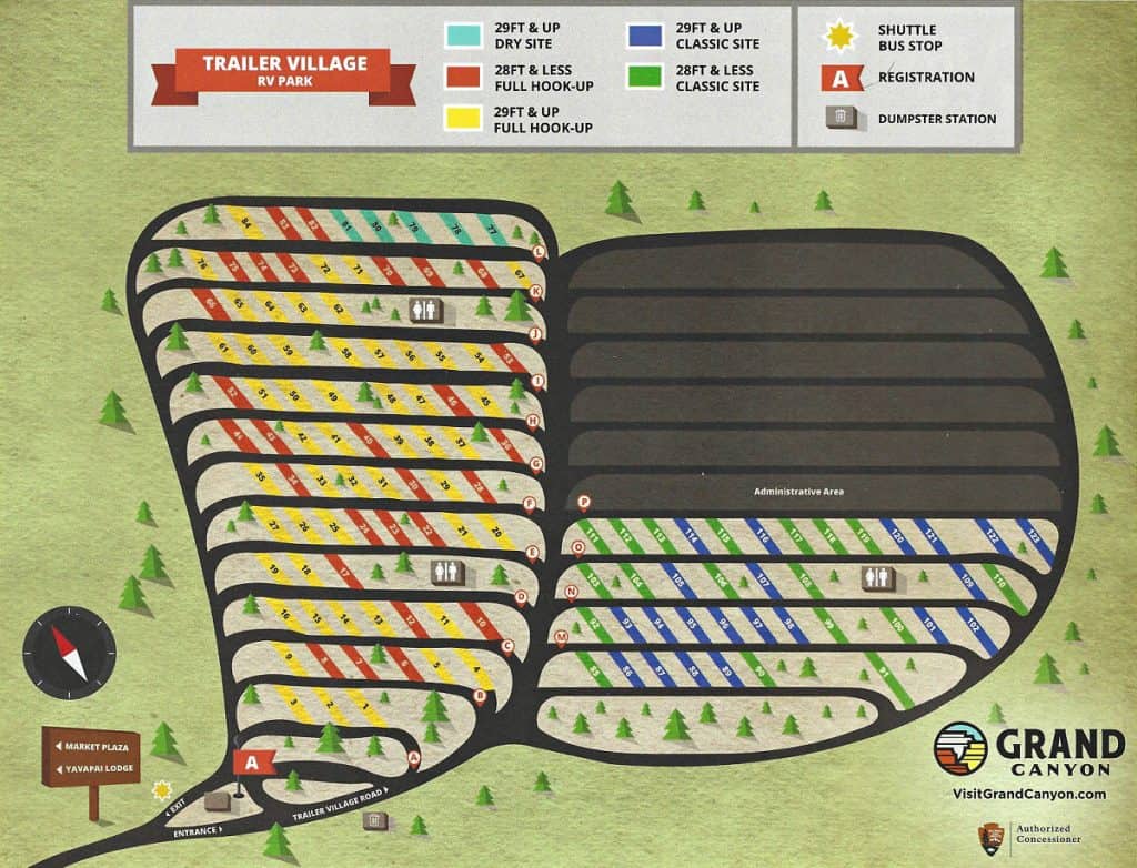 Trailer Village Campground Map Grand Canyon NP