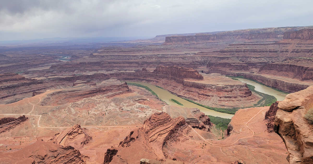Epic view from overlook at Deadhorse Point State Park in Utah