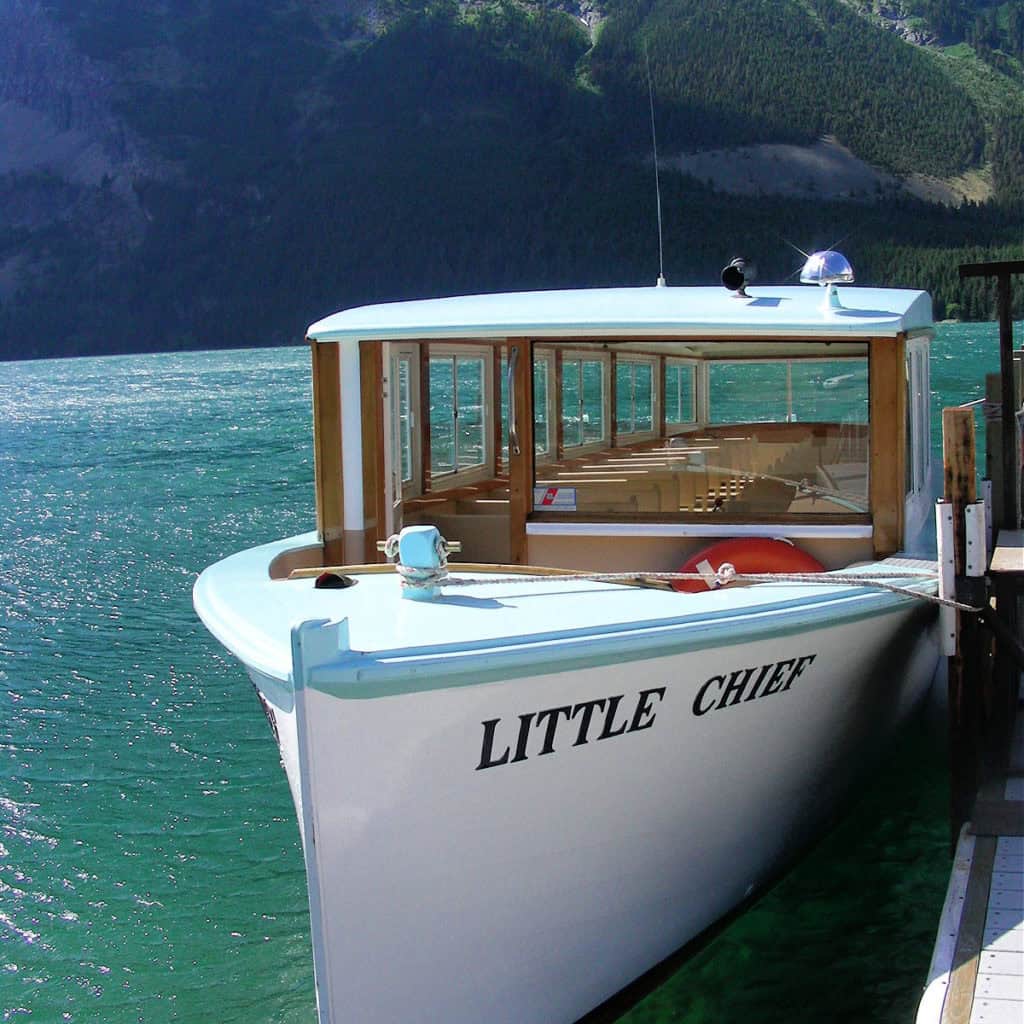 Little Chief boat for rhe Rising Sun & St Mary Lake Boat Tours