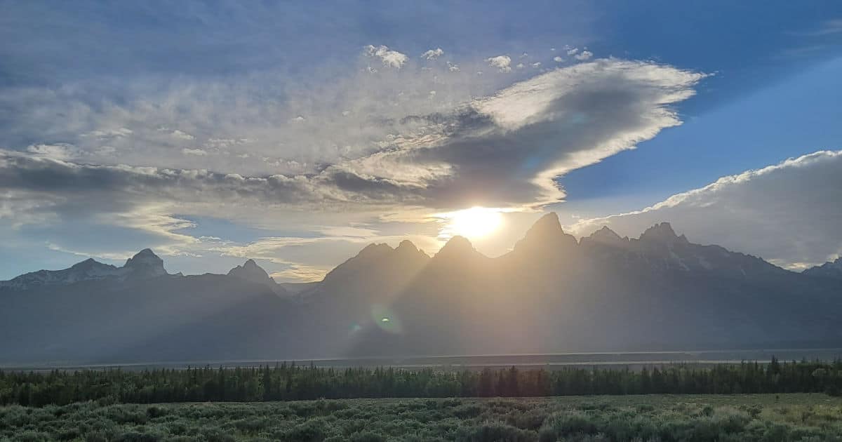 Sunset over the Teton Mountains at Grand Teton National Park