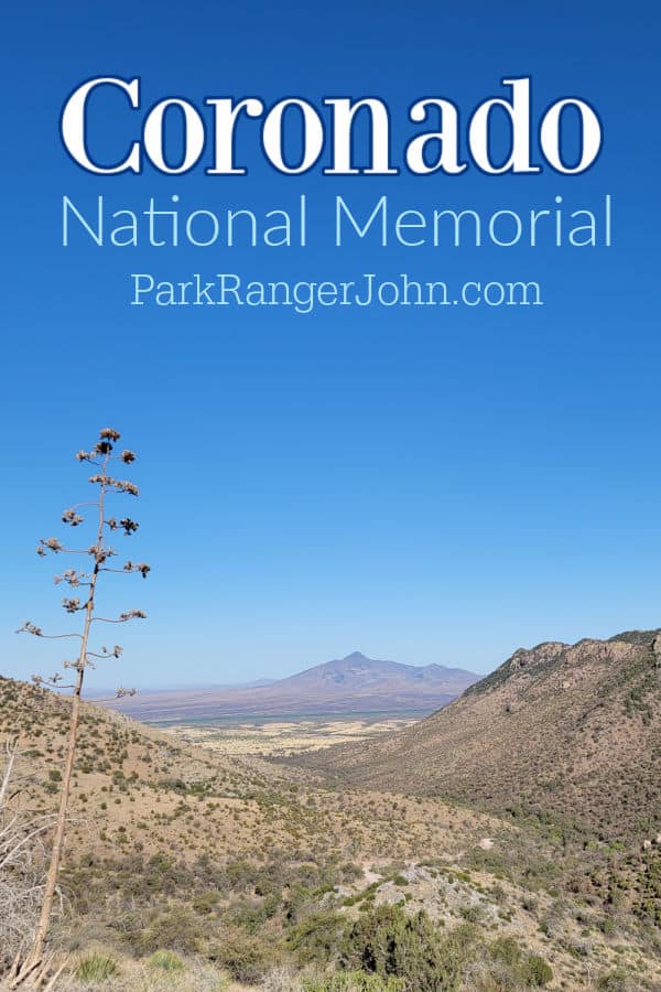 Coronado National Memorial over valley with mountains in the distance