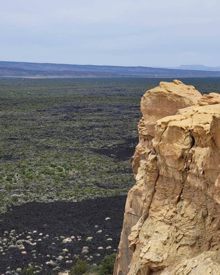 View of the lava field from the Sandstone Bluffs Overlook at El Malpais National Monument