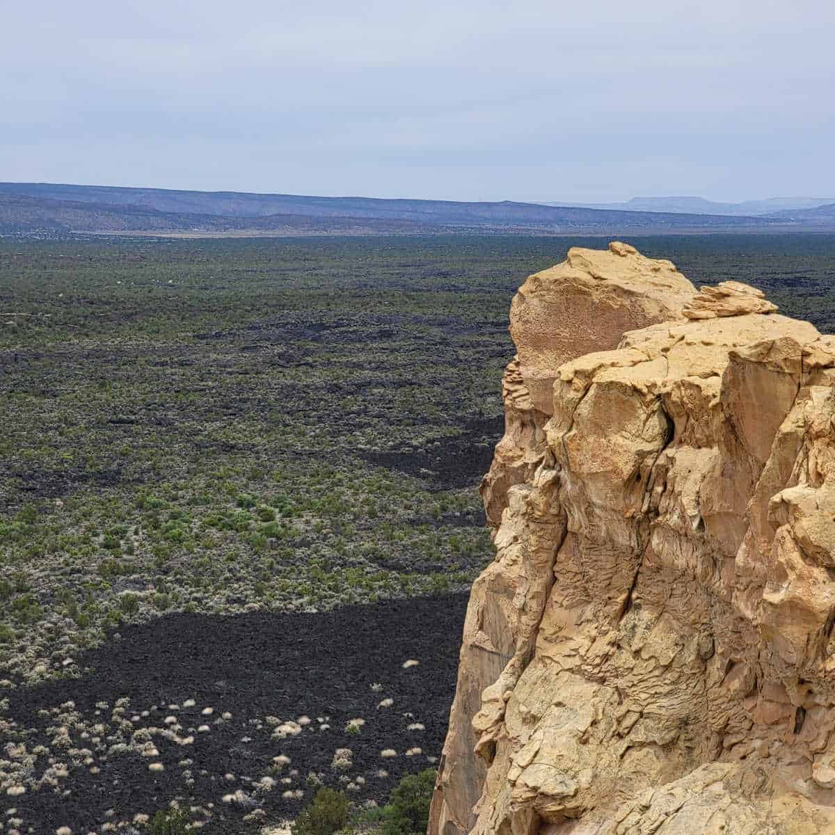 View of the lava field from the Sandstone Bluffs Overlook at El Malpais National Monument