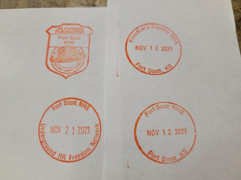 4 National Park Passport Stamps at Fort Scott NHS