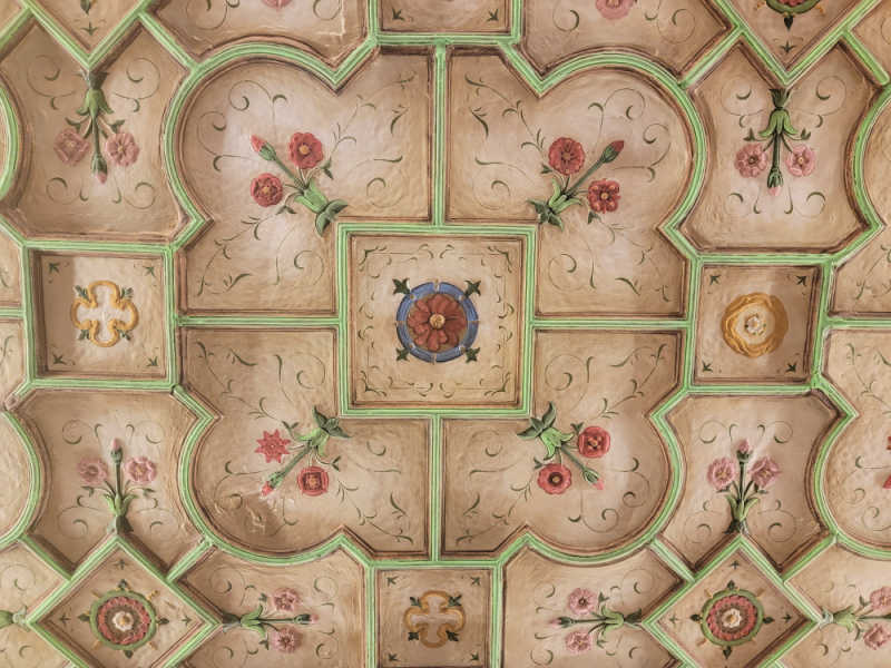 Decorative ceiling in the Raleigh Room, Fort Raleigh National Historic Site