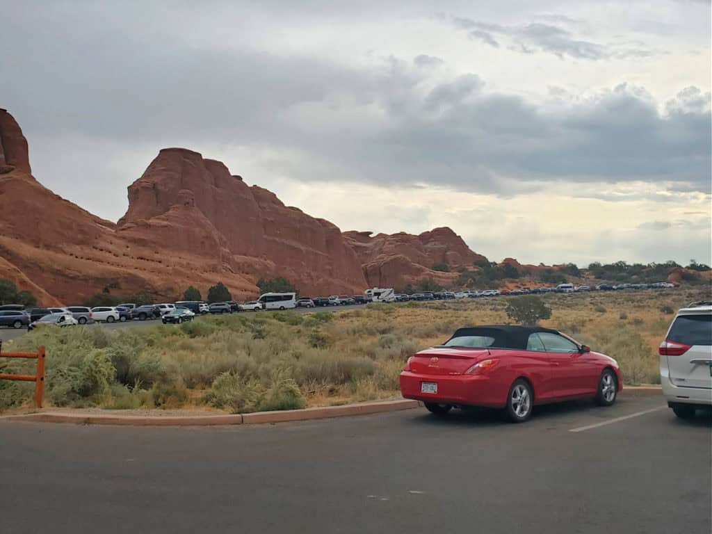 Devils Garden Trailhead Parking Lot in Arches National Park