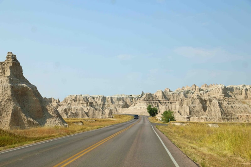 Road leading through Badlands National Park