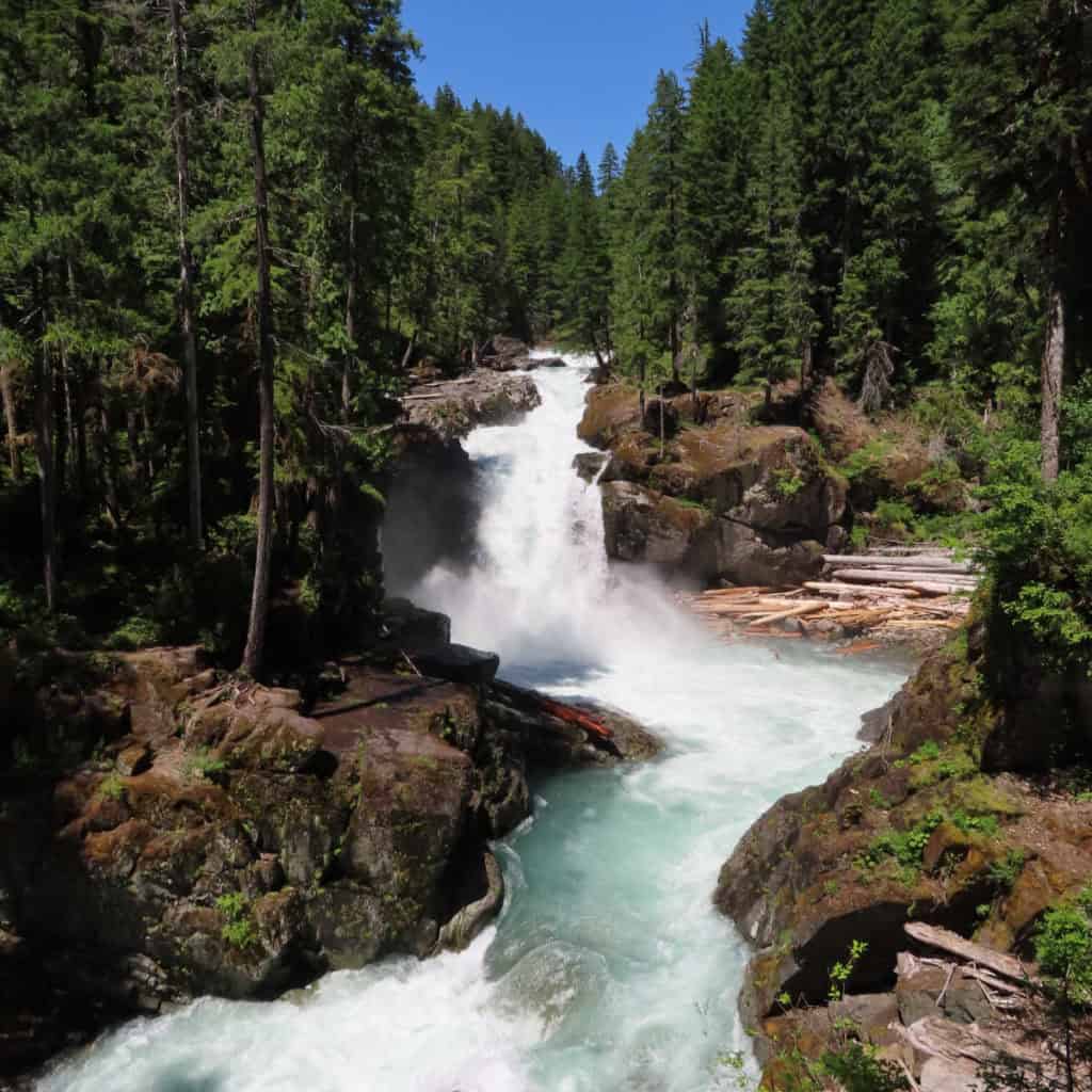 Silver Falls at Mount Rainier National Park in Washington