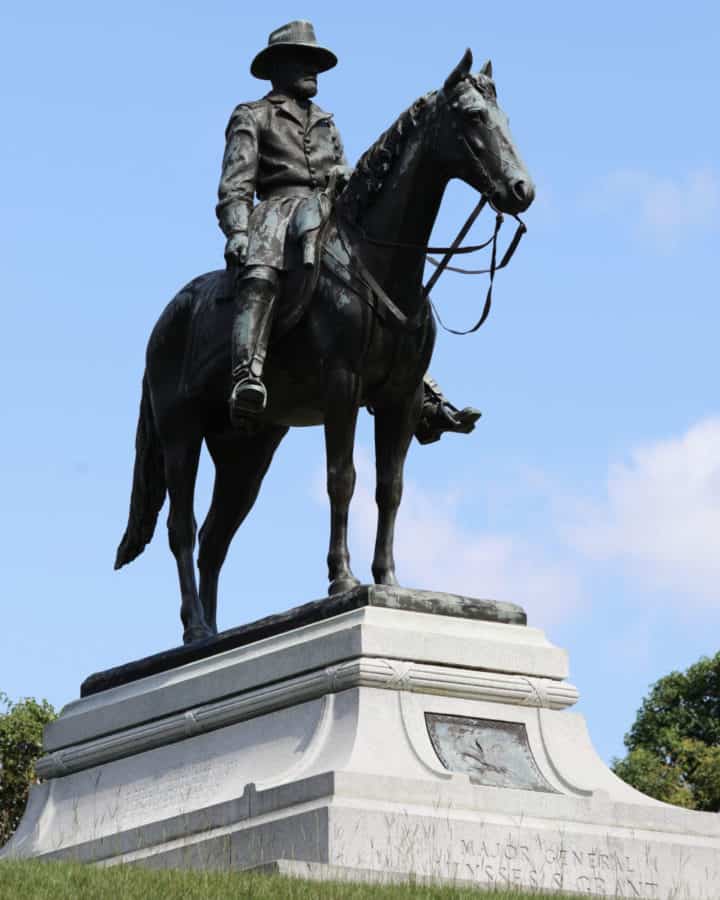 Monument of Ulysses S Grant on a Horse at Vicksburg National Military Park