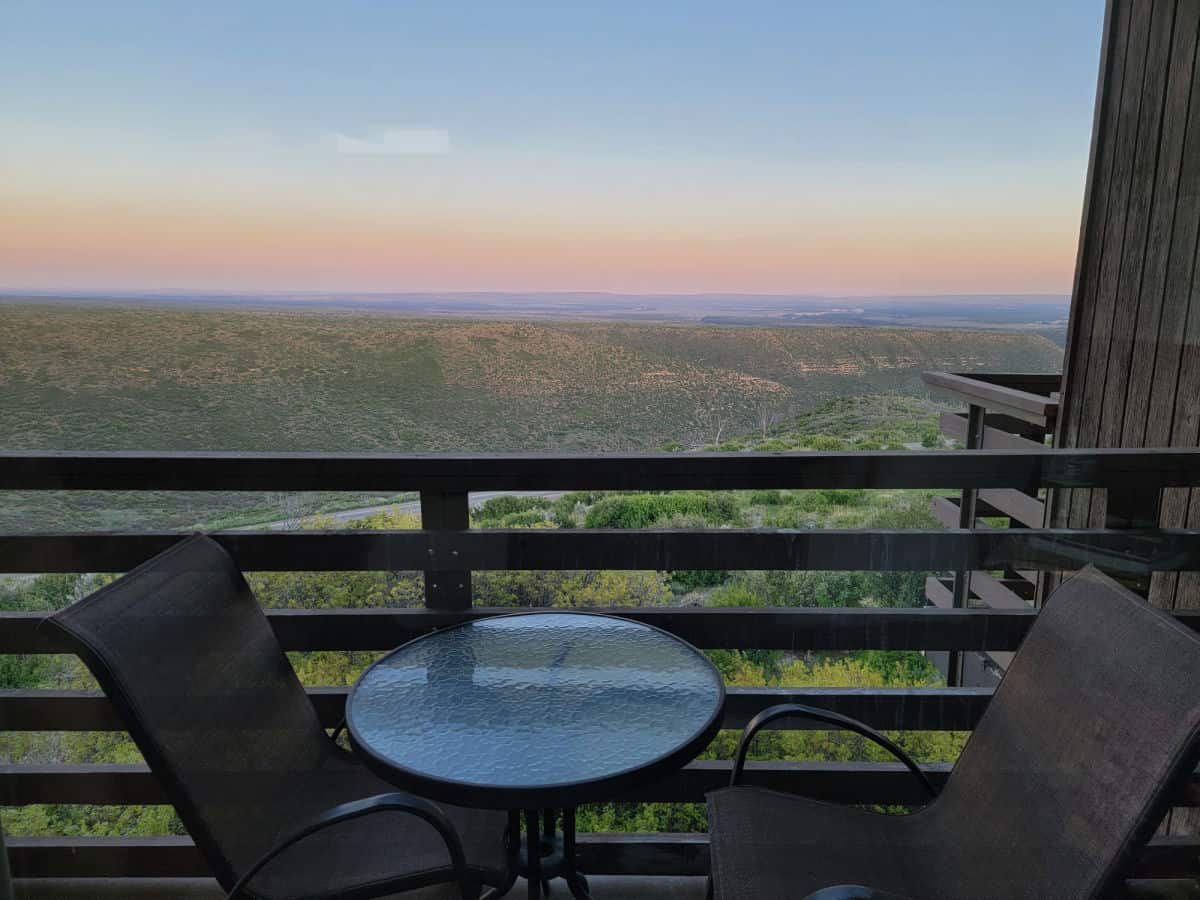 View from the deck of the Far View Lodge at Mesa Verde National Park in Colorado