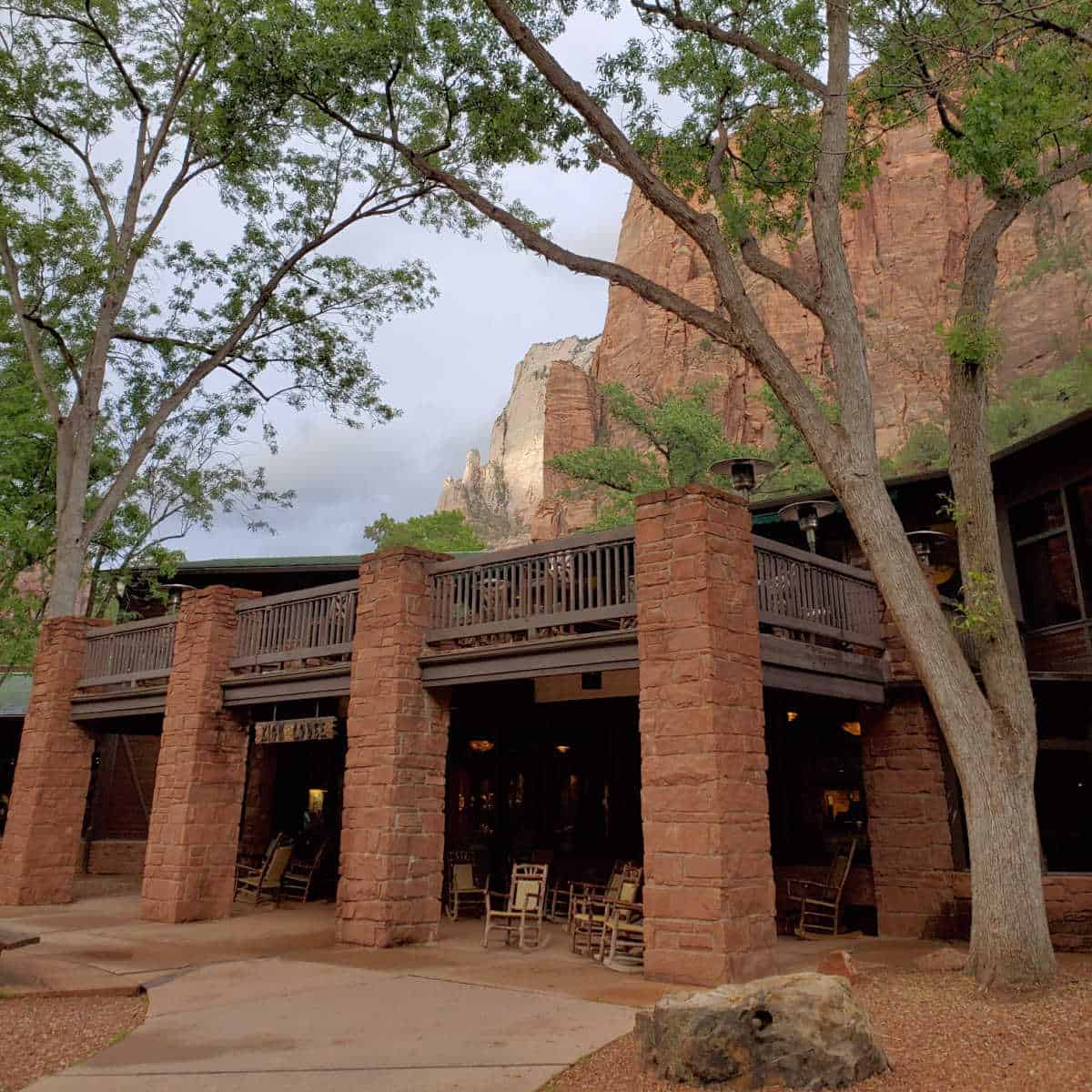 Entrance to the Zion National Park Lodge in Utah