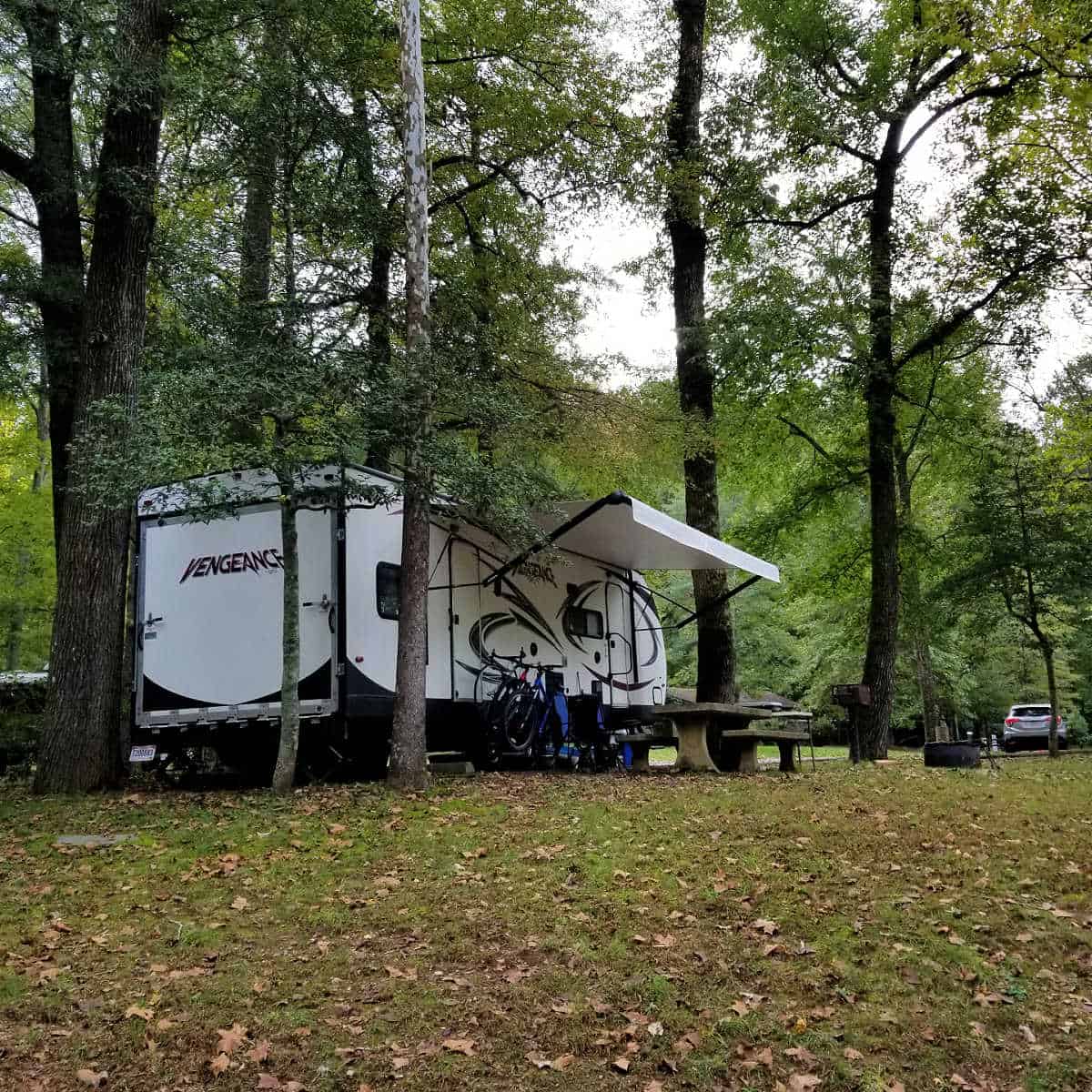 Travel Trailer at Hot Springs National Park Gulpha Gorge Campground