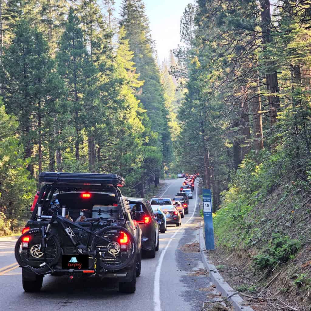 Line to get into Yosemite National Park