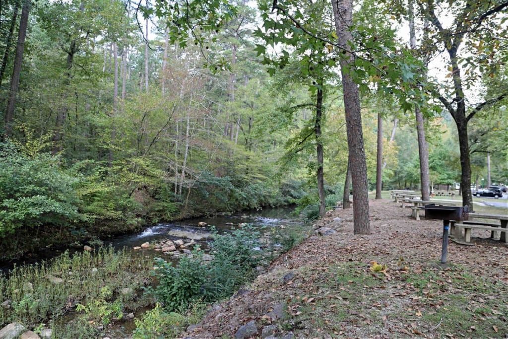picnic area at Gulpha Gorge Campground Hot Springs National Park