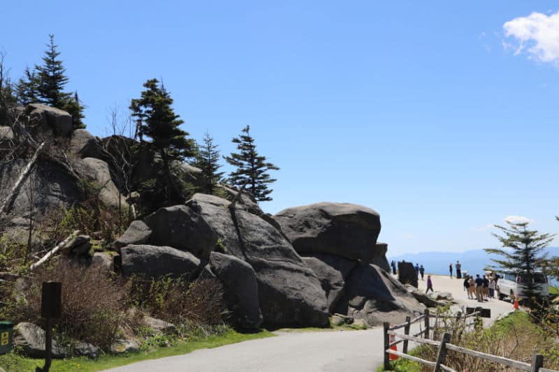 Rocks on the paved trail to Clingmans Dome Observation Tower in Great Smoky Mountains National Park