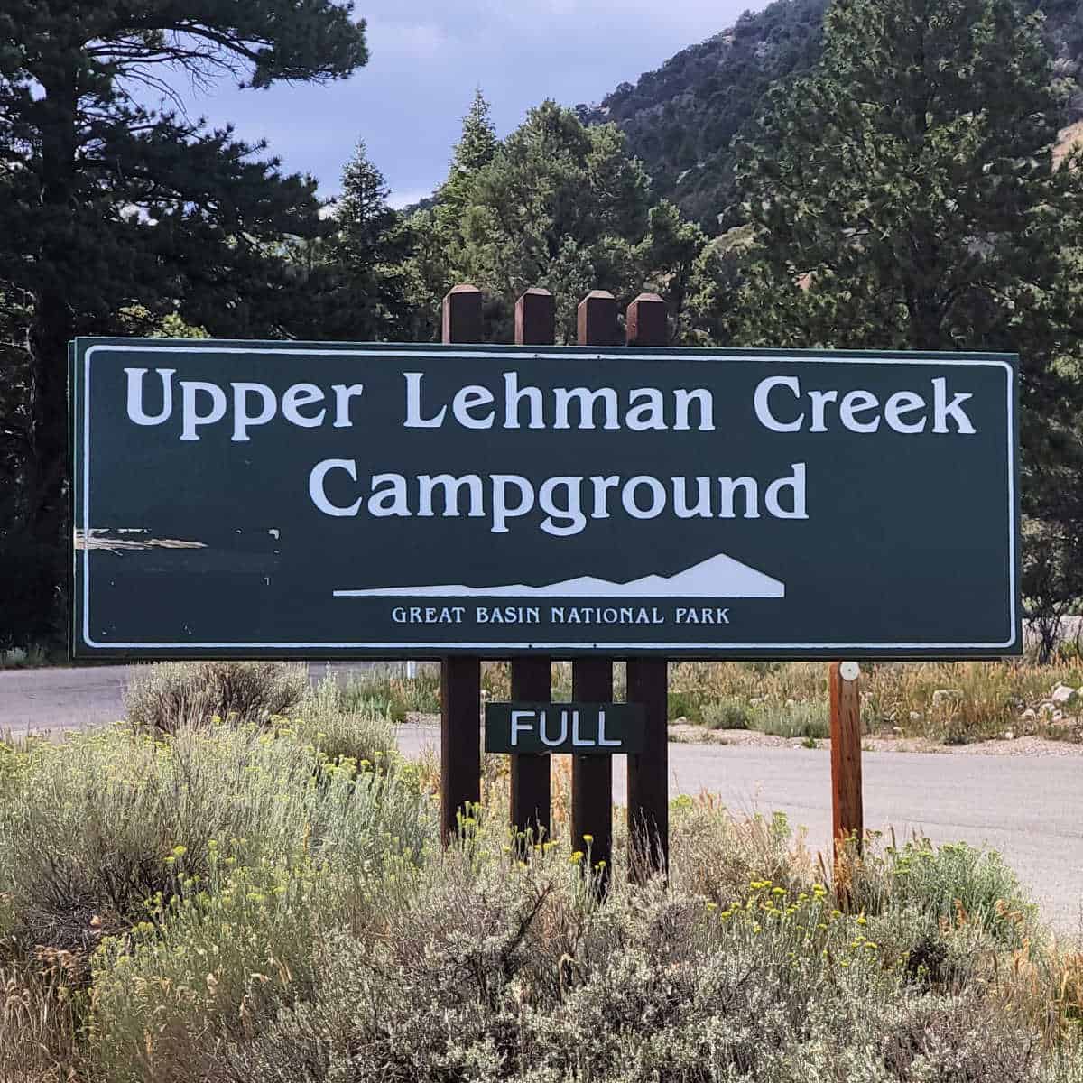 Upper Lehman Creek Campground Entrance Sign