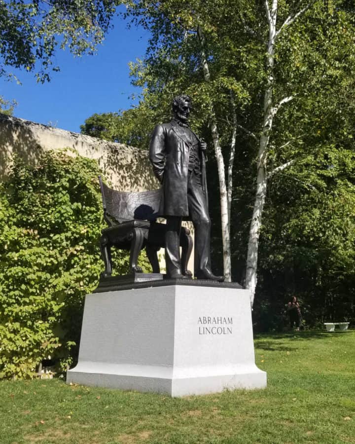 Abraham Lincoln statue at Saint Gaudens National Historical Site in New Hampshire