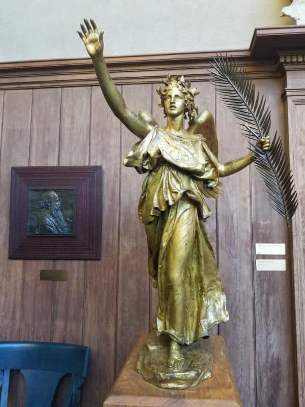 Gold angel sculpture in the Little Studio, Saint Gaudens National Historical Park, New Hampshire