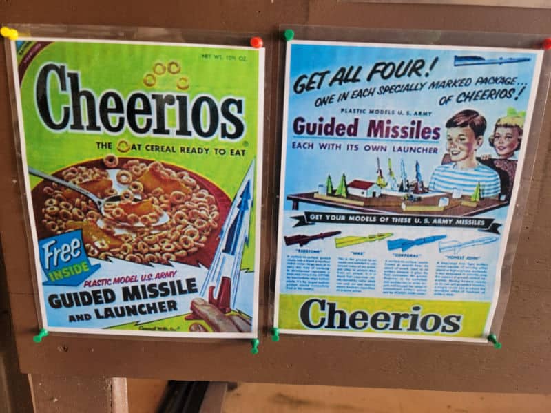 historic cheerios boxes with missiles, Nike Missile Base, Everglades National Park, Florida