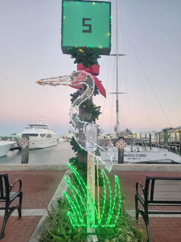 Greaet Blue Heron christmas decoration in Key West, Florida