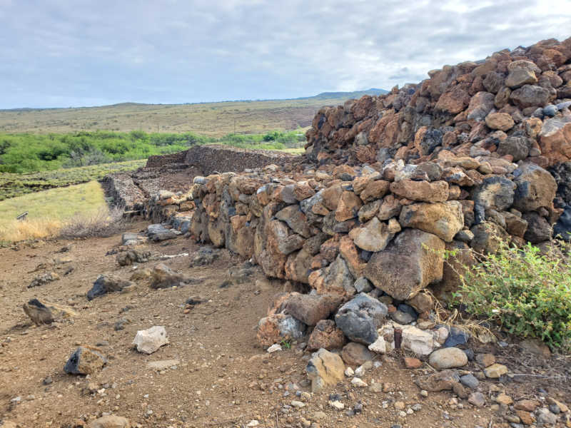 Rock Heiau foundation in Pu`ukoholā Heiau National Historic Site, Big Island of Hawaii