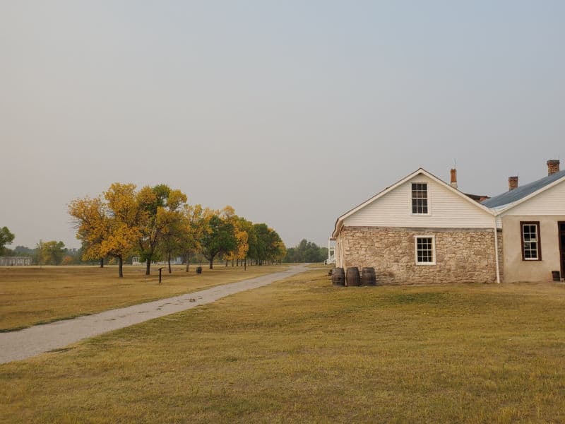 walking path leading past historic buildings in Fort Laramie National Historic Site