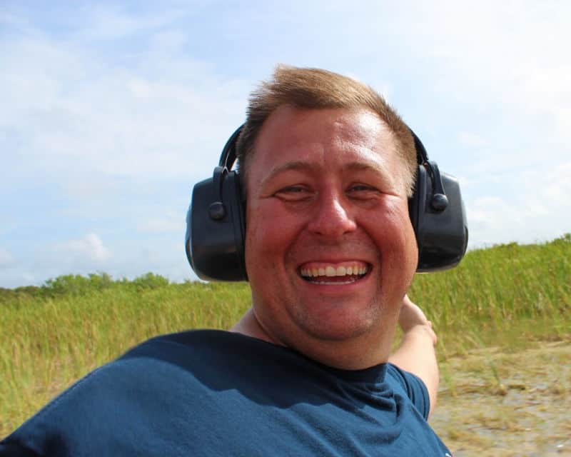 Park Ranger John on an airboat ride in Everglades National Park