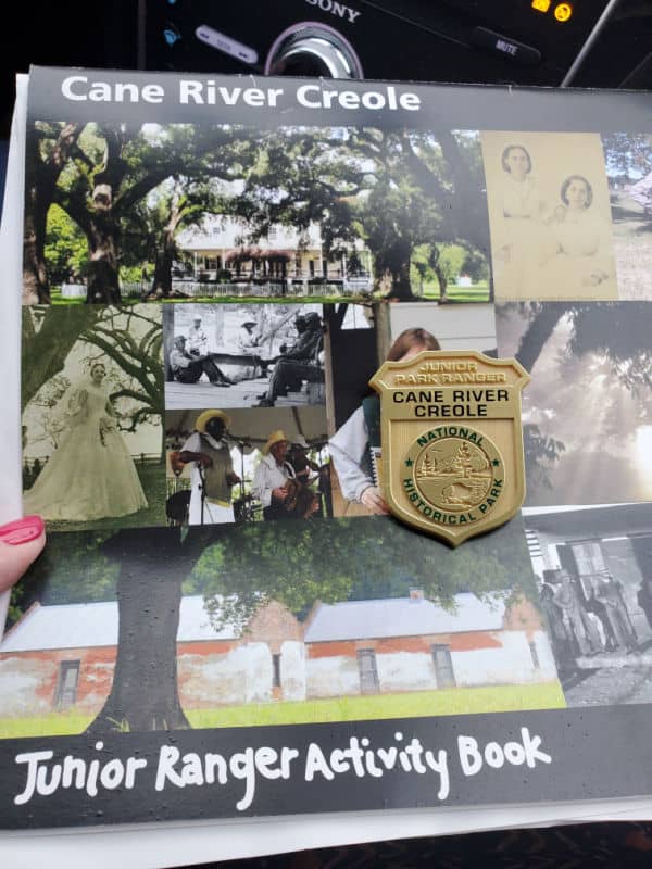 Junior ranger booklet with Junior Ranger Badge from Cane River Creole NHP