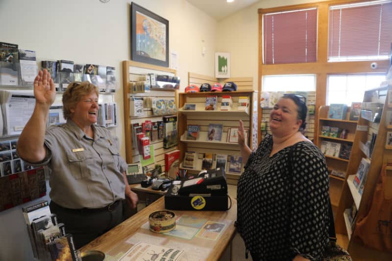 Getting sworn in as a junior ranger in Hagerman Fossil Beds National Monument, Idaho