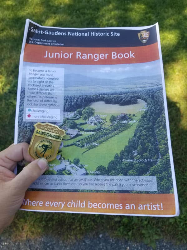 Junior Ranger Program and Badge for Saint Gaudens National Historic Site, New Hampshire
