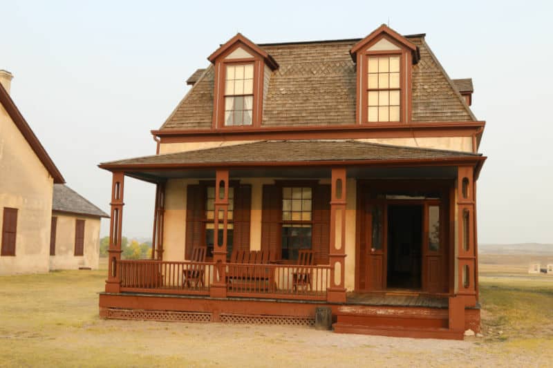 Two story Lt. Colonels Quarters house in Fort Laramie National Historic Site