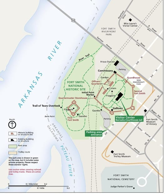 Map of Fort Smith National Historic Site