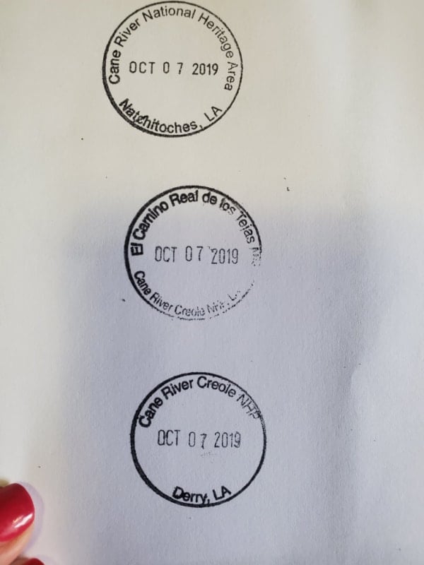 three National Park Passport Stamps from Cane River Creole National Historical Park, Louisiana 