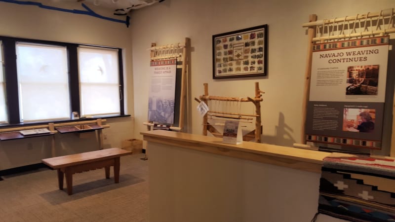 Navajo Weaving Display in the visitor center of Hubbell Trading Post NHS