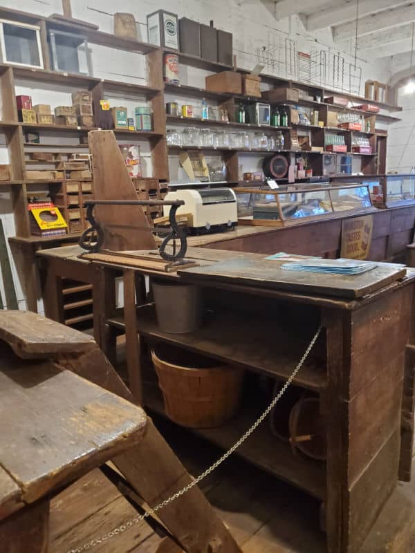 Oakland Plantation Store with shelves of historic products at Cane River Creole NHP