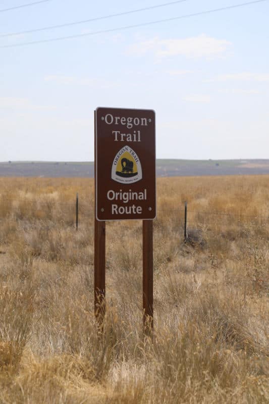 Oregon Trail Original Trail Route Sign, Hagerman Fossil Beds National Monument, Idaho
