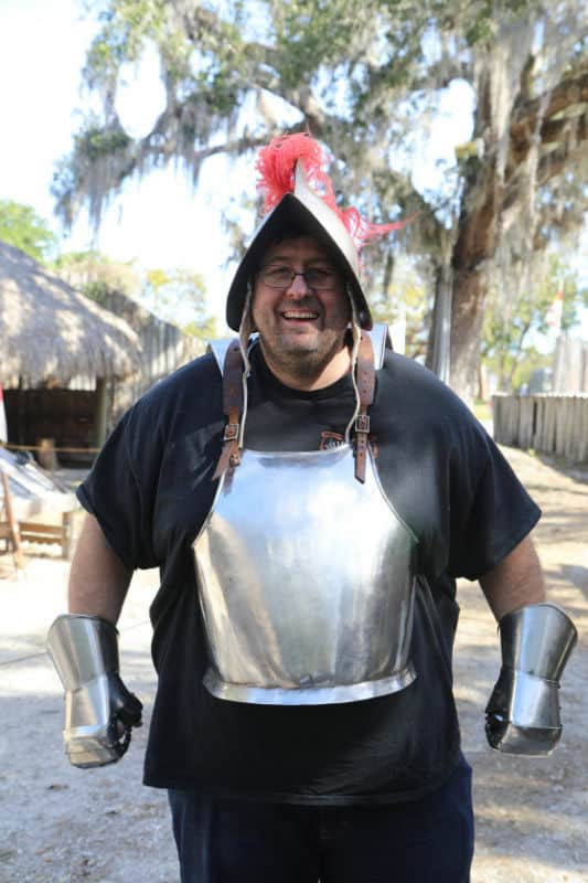 Park Ranger John in armor at DeSoto National Memorial, Florida