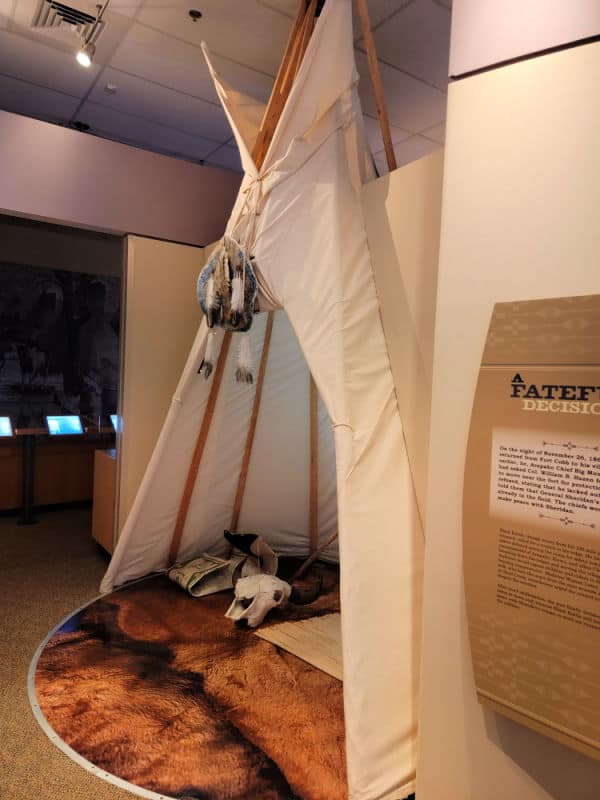 Plains Tipi inside the visitor center of Washita Battlefield NHS