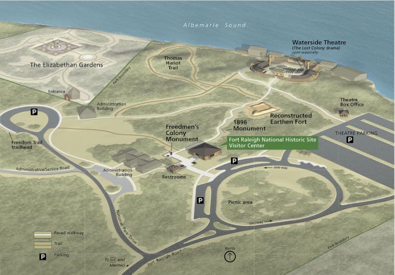 Map of Fort Raleigh National Historic Site