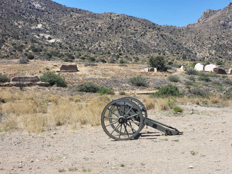 historic cannon and fort ruins in Fort Bowie NHS