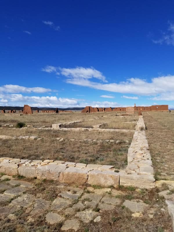 Foundation stones showing building placement in Fort Union National Monument