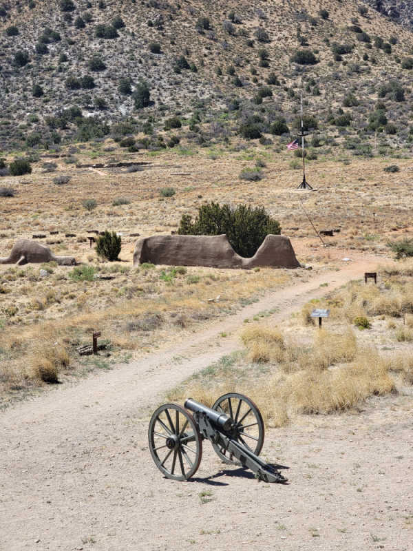Historic cannon and ruins along the trail in Fort Bowie NHS