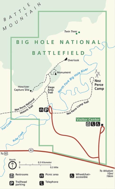 Map of Big Hole National Battlefield 