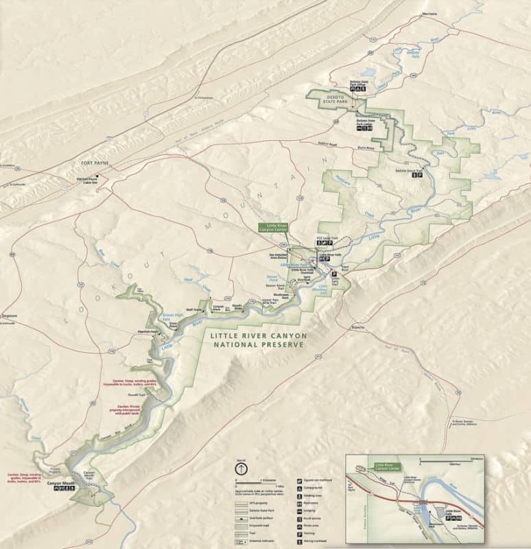 Map of Little River Canyon National Pres
