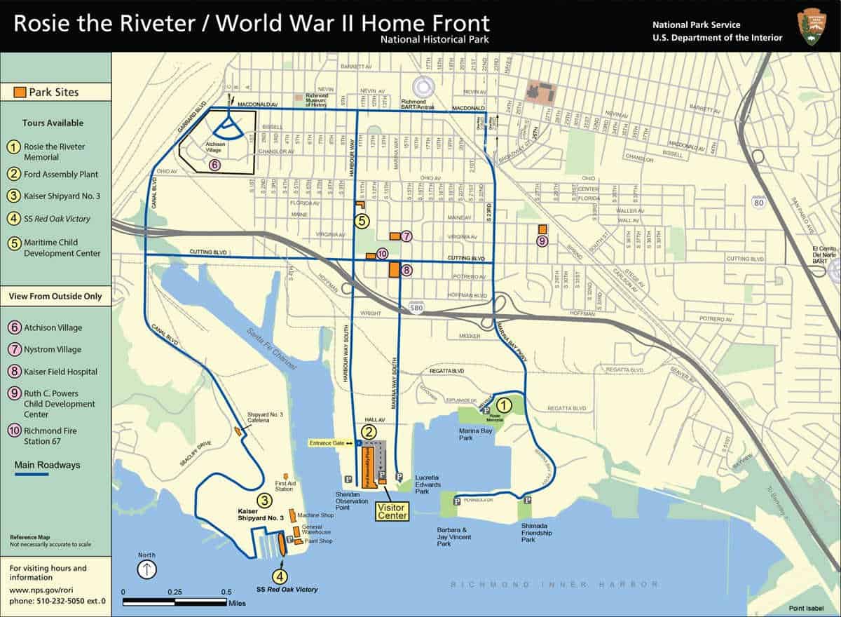 Map of rosie the riveter national historical park