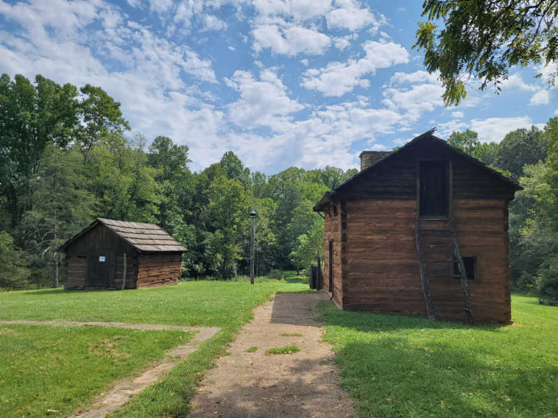 Cabin and Tobacco Barn in Booker T Washington National Monument