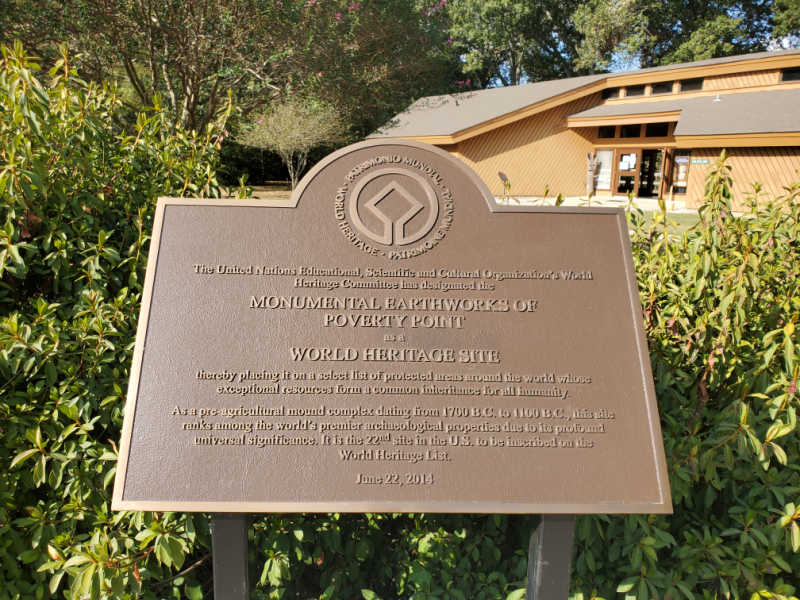 UNESCO World Heritage near the visitor center of Poverty Point National Monument