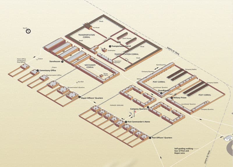 map of historic Fort Union National Monument